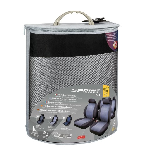 Kit completo coprisedili fodere auto universali poliestere Sprint Grigio