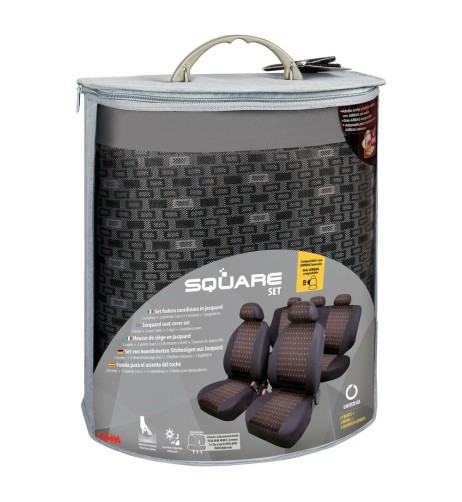 Kit completo coprisedili fodere auto universali poliestere Square Antracit