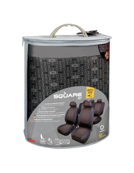 Kit completo coprisedili fodere auto universali poliestere Square Antracit