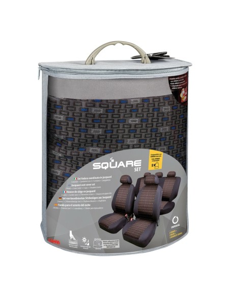 Kit completo coprisedili fodere auto universali poliestere Square Blu