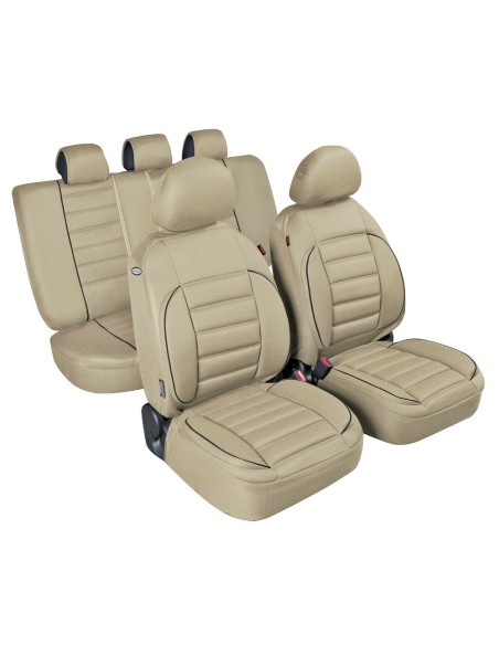 Set completo coprisedili fodere imbottiti De Luxe Sport Edition BEIGE
