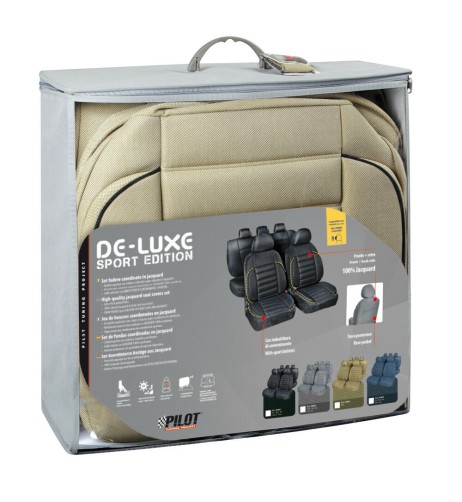 Set completo coprisedili fodere imbottiti De Luxe Sport Edition BEIGE