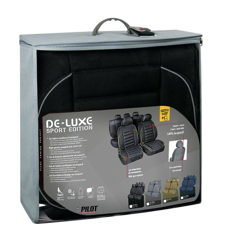 Set completo coprisedili fodere imbottiti De Luxe Sport Edition NERO