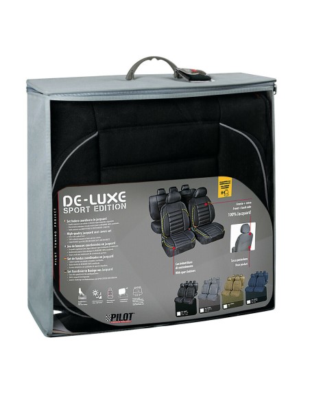 Set completo coprisedili fodere imbottiti De Luxe Sport Edition NERO