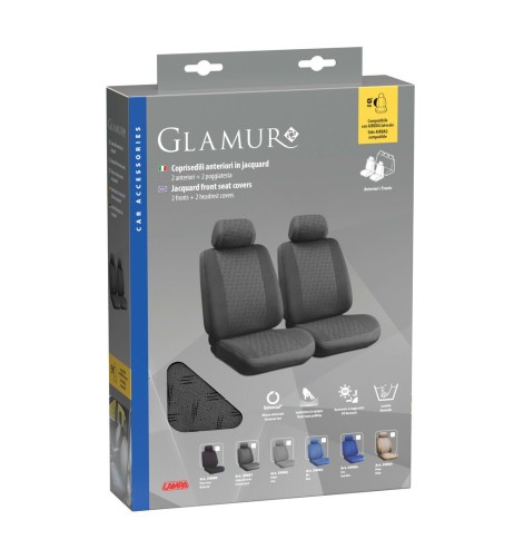 Set coprisedili fodere anteriori auto universali jacquard Glamur Antracite