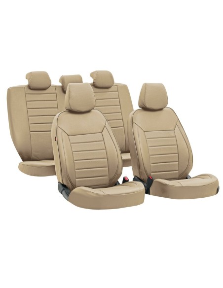 Set fodere coordinate universali auto in similpelle Beige