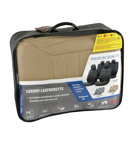Set fodere coordinate universali auto in similpelle Beige