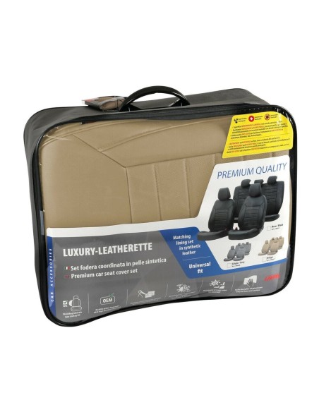 Set fodere coordinate universali auto in similpelle Beige