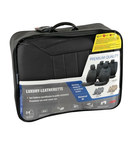 Set fodere coordinate universali auto in similpelle nero