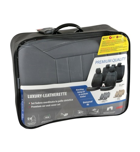 Set fodere coordinate universali auto in similpelle grigio