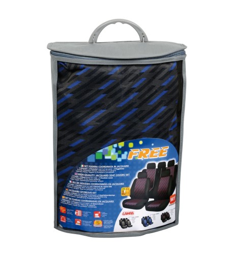 Set fodere coprisedili universali auto Free Nero Blu
