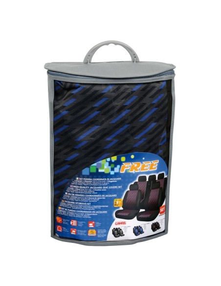 Set fodere coprisedili universali auto Free Nero Blu