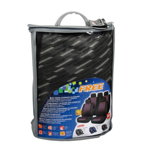 Set fodere coprisedili universali auto Free Nero Grigio