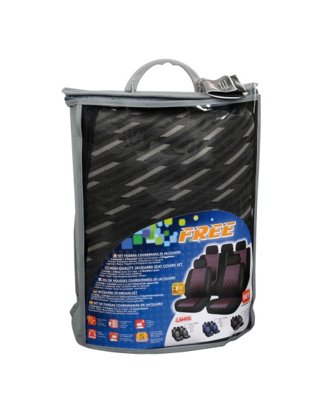 Set fodere coprisedili universali auto Free Nero Grigio