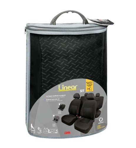 Set fodere coprisedili universali auto Linear nero