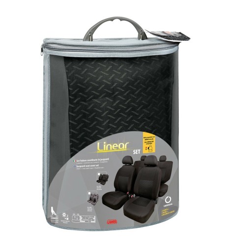 Set fodere coprisedili universali auto Linear nero grigio