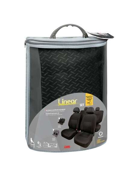 Set fodere coprisedili universali auto Linear nero grigio