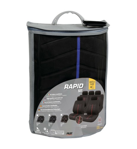 Set fodere coprisedili universali auto Rapid Nero Blu