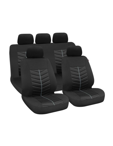 Set fodere coprisedili universali auto Rapid Nero Grigio