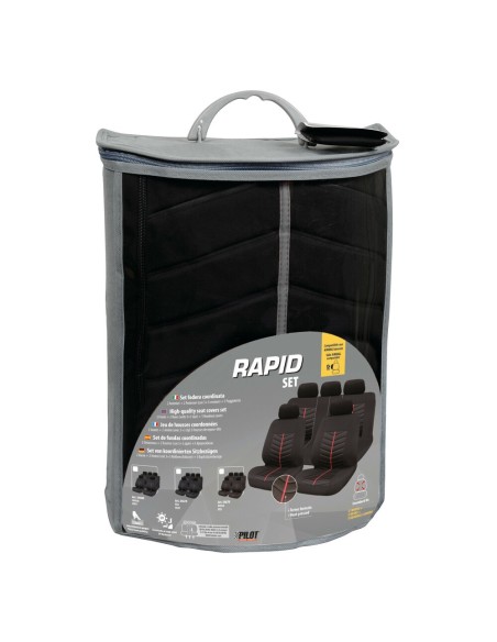 Set fodere coprisedili universali auto Rapid Nero Grigio