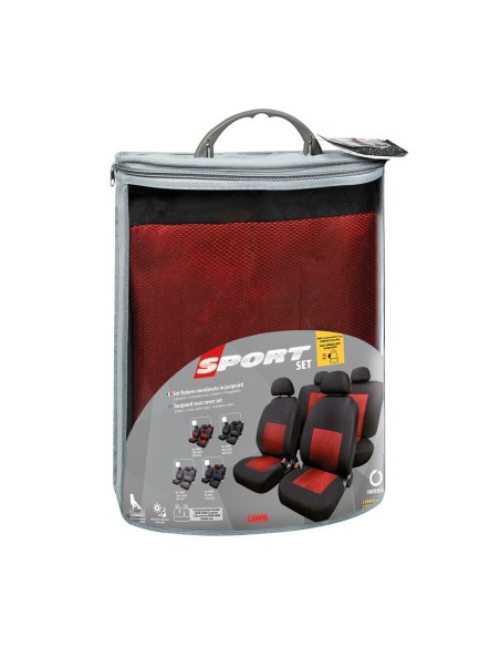 Set fodere coprisedili universali auto Sport rosso nero