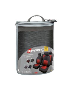 Set fodere coprisedili universali auto Sport grigio nero 2