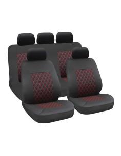 Set fodere coprisedili universali imbottiti auto Hive Nero Rosso