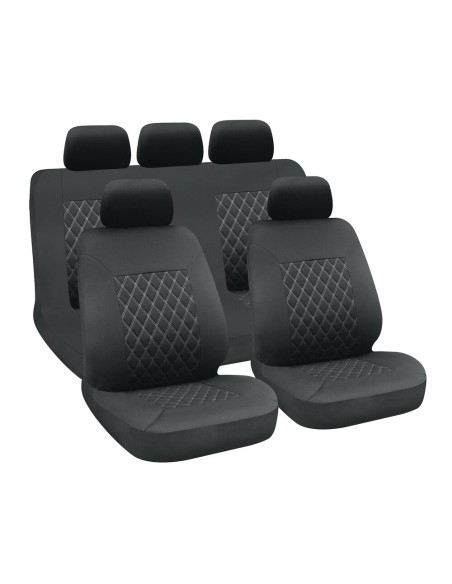 Set fodere coprisedili universali imbottiti auto Hive Nero Grigio