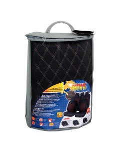 Set fodere coprisedili universali imbottiti auto Hive Nero Grigio 2