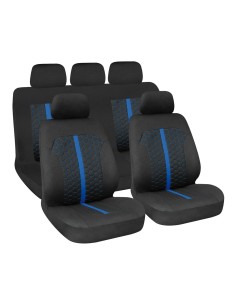 Set fodere coprisedili universali imbottiti auto Stinger Nero Blu