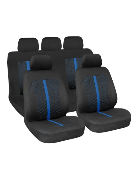 Set fodere coprisedili universali imbottiti auto Stinger Nero Blu