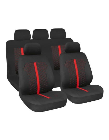 Set fodere coprisedili universali imbottiti auto Stinger Nero Rosso