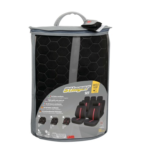 Set fodere coprisedili universali imbottiti auto Stinger Nero Grigio