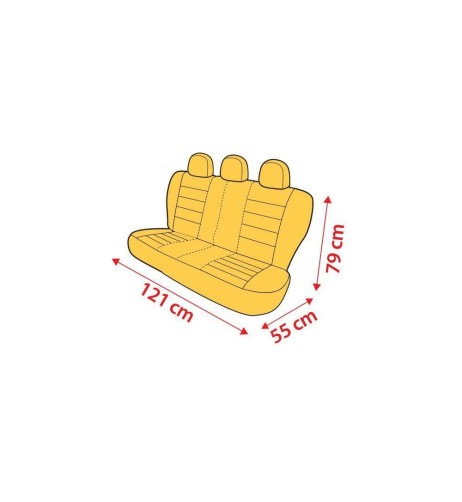 Coprisedile posteriore universale in tessuto jacquard e poliestere Nero