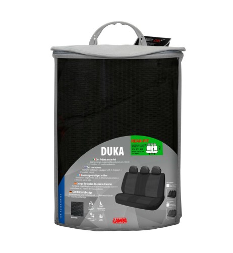 Coprisedile posteriore universale in tessuto jacquard e poliestere Nero