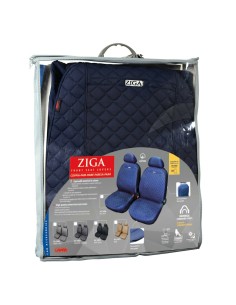 Coppia coprisedili fodere auto anteriori Ziga in cotone trapuntato blu 2