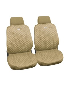 Coppia coprisedili fodere auto anteriori Ziga in cotone trapuntato beige