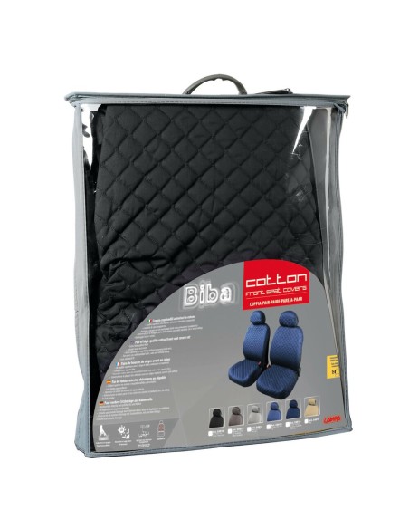 Coppia coprisedili fodere auto anteriori universali Biba cotone antracite