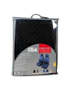 Coppia coprisedili fodere auto anteriori universali Biba cotone nero 2