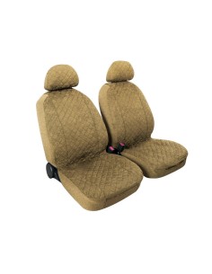 Coppia coprisedili fodere auto anteriori universali Biba microfibra beige