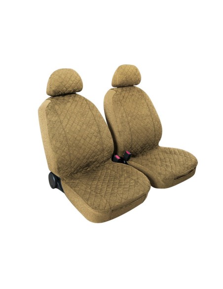 Coppia coprisedili fodere auto anteriori universali Biba microfibra beige