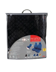 Coppia coprisedili fodere auto anteriori universali Biba microfibra nero 2