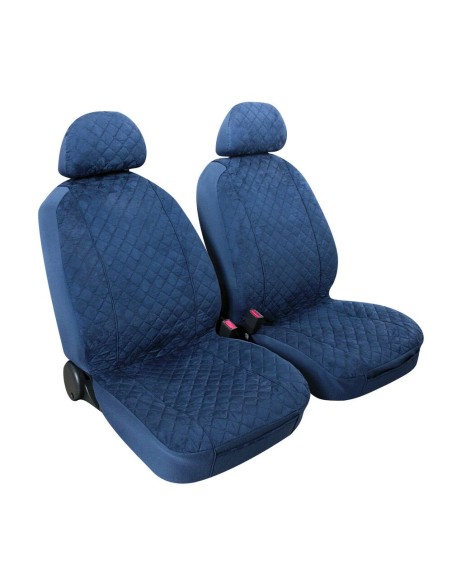 Coppia coprisedili fodere auto anteriori universali Biba microfibra blu