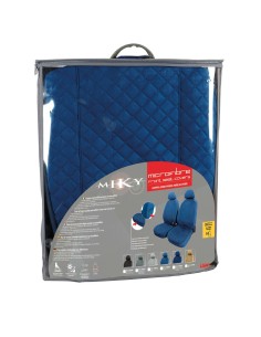 Coppia coprisedili fodere auto anteriori universali Biba microfibra blu 2