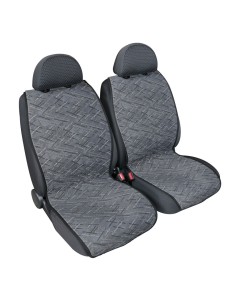 Coppia di coprisedili anteriori Elegance double face seduta larga antracite