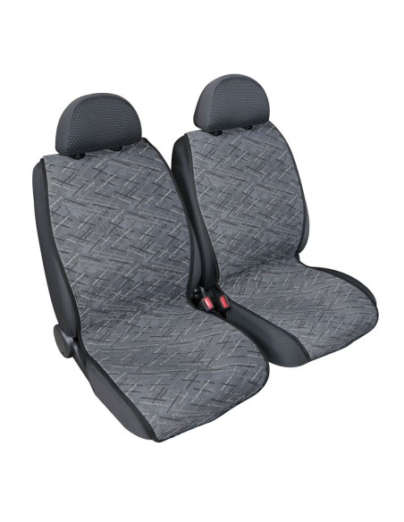 Coppia di coprisedili anteriori Elegance double face seduta larga antracite