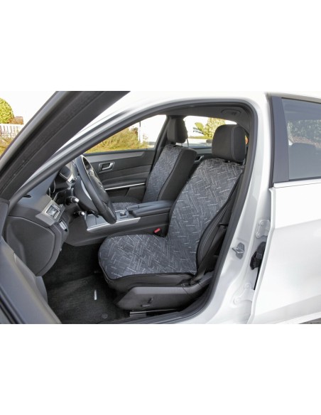 Coppia di coprisedili anteriori Elegance double face seduta larga antracite