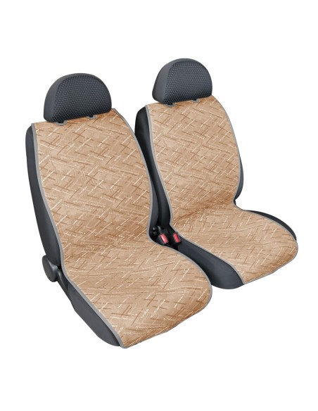 Coppia di coprisedili anteriori Elegance double face seduta larga beige