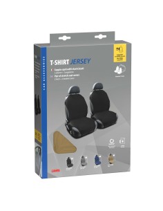 Coppia di coprisedili elasticizzati in tessuto T Shirt Beige 2