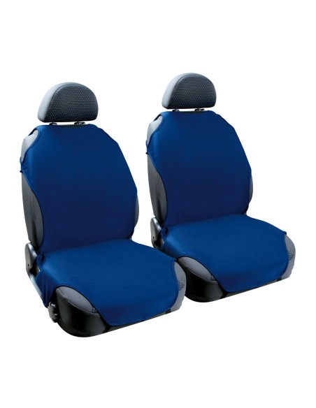 Coppia di coprisedili elasticizzati in tessuto T Shirt Blu